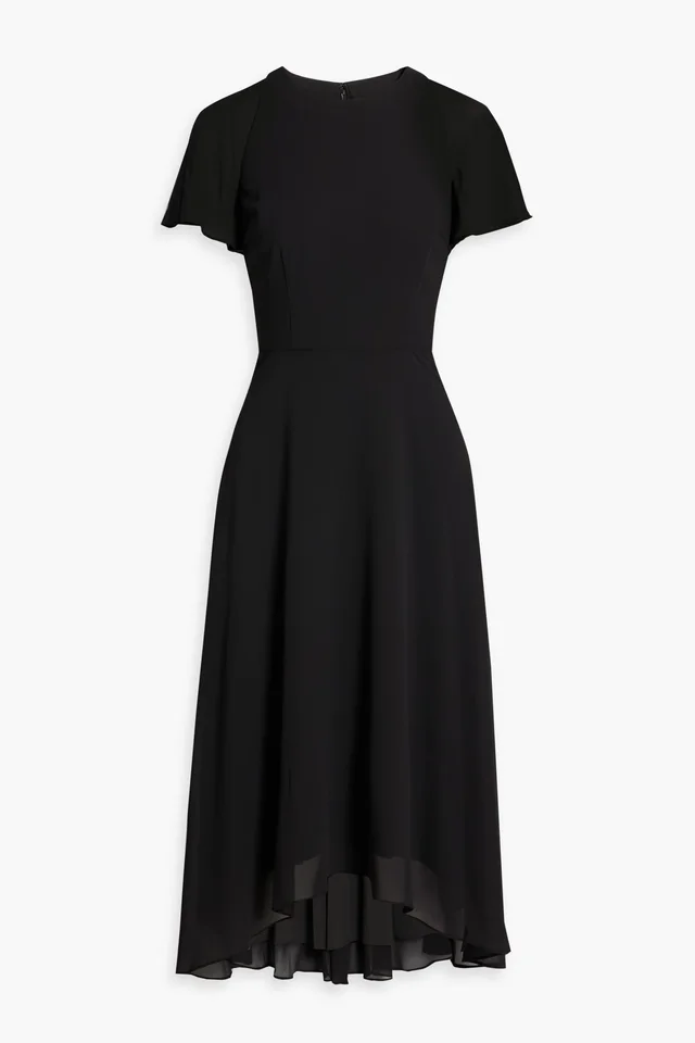 Mikael Aghal Ruffled Chiffon Midi Dress in Black from THE OUTNET, photo 1 of 1