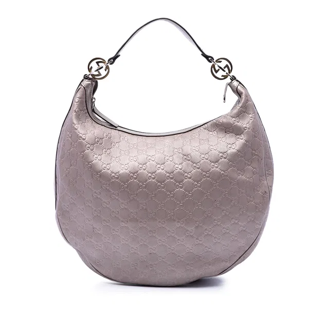 Purple Gucci Large Metallic Guccissima Twins Hobo in Purple Leather from Designer Revival