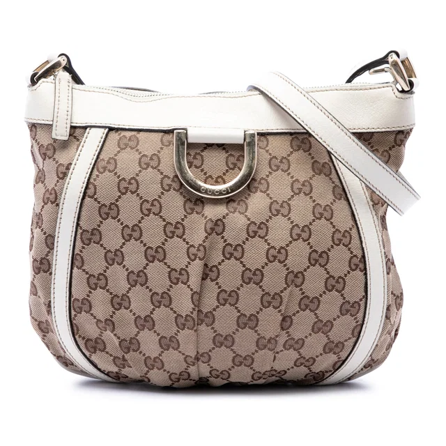 Beige Gucci GG Canvas Abbey D Ring Crossbody in Beige Canvas from Designer Revival