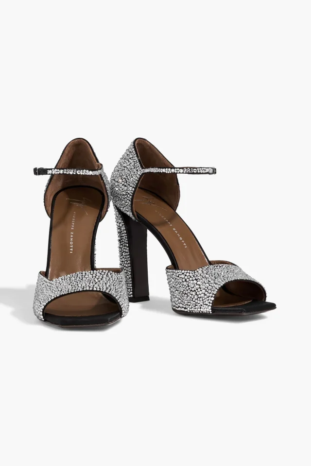 Giuseppe Zanotti Mya 105 Crystal-Embellished Satin Sandals, photo 2 of 4 from THE OUTNET