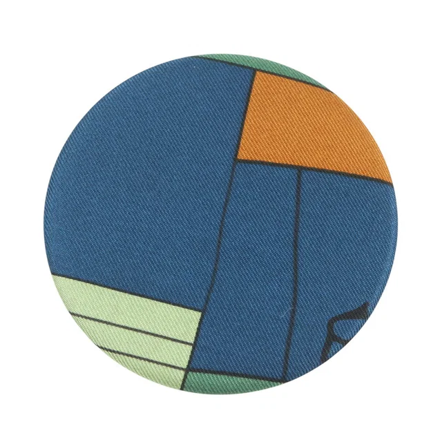 Hermès Petit H Brooch Blue VertTurquoise Silk in Blue Silk from GALLERY RARE