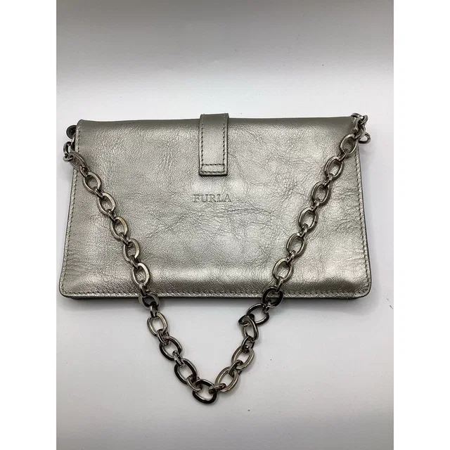 Furla Chain Shoulder Bag Silver Leather Crossbody Excellent Authentic in silver|gray Leather from Poshmark