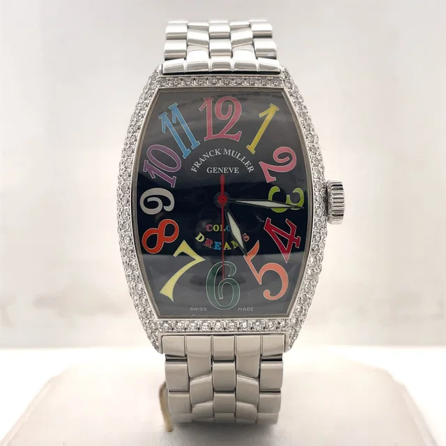 Franck Muller Cintree Curvex Color Dreams Automatic Diamond Black Dial Ladies Watch 5850 SC D in silver|black|gray from Jomashop.com
