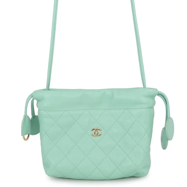 Chanel Shoulder Bag Strap Clutch Quilted CC Logo Lambskin in Lambskin from The Reluxe