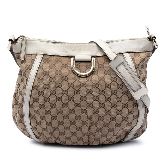 Beige Gucci GG Canvas Abbey D Ring Crossbody in Beige Canvas from Designer Revival