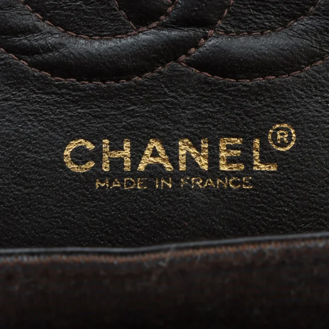 Chanel Circa 2000 Cotton Classic Flap Design Chain Bag Brown from VINTAGE QOO TOKYO, photo 4 of 12