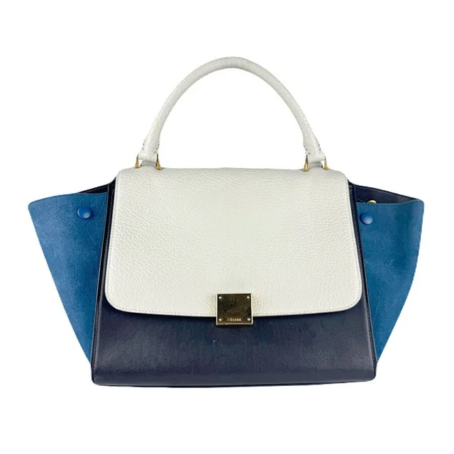 Celine Trapeze Shoulder Bag Leather Suede White Blue Black in blue|black Suede from Poshmark, photo 1 of 1