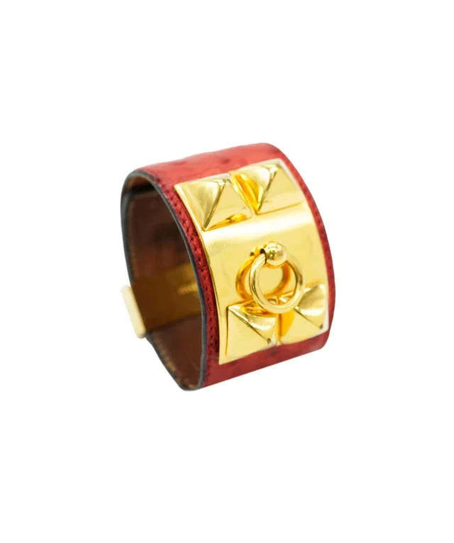 Hermès CDC Bracelet - Red Ostrich in Red Ostrich from Luxury Promise