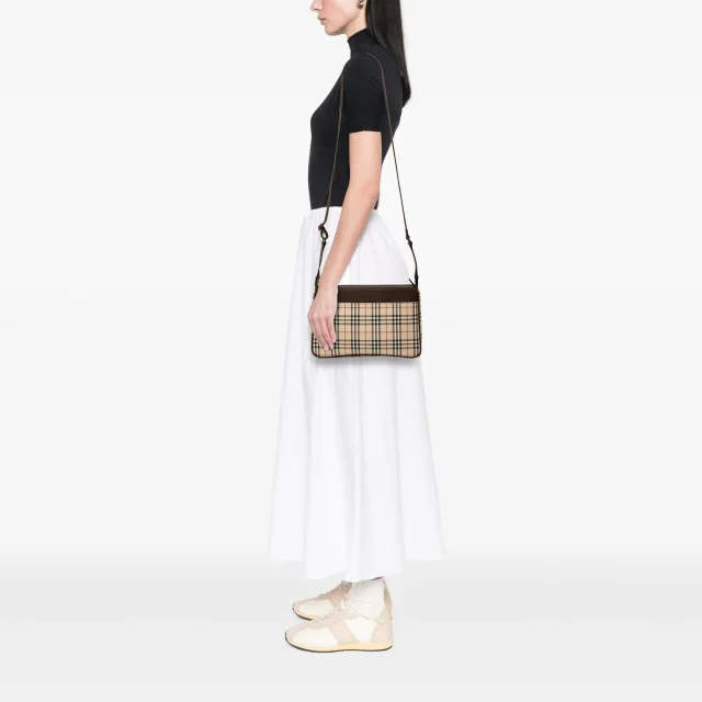 Beige Burberry House Check Canvas Crossbody in Beige Canvas from Designer Revival, photo 6 of 6