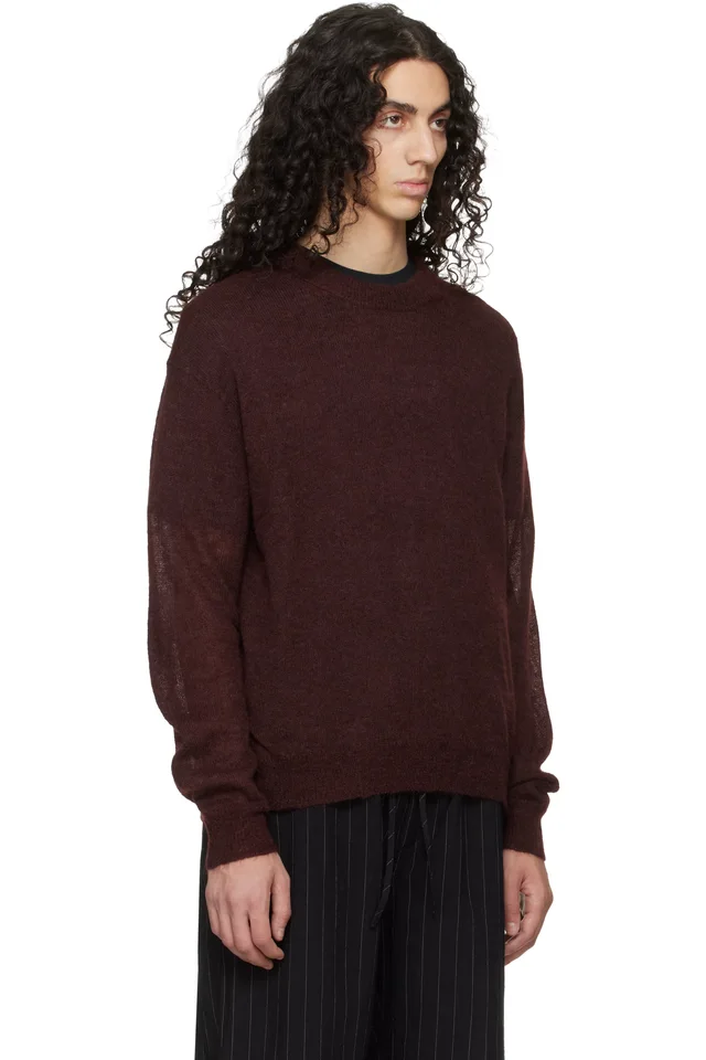 Studio Nicholson Burgundy Gulf Sweater, photo 2 of 4 from SSENSE