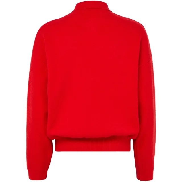 JACQUEMUS The Pallone vareuse-style knit in Red 89% merino wool, 10% cashmere, 1% polyamide, photo 3 of 6 from 24S (US)