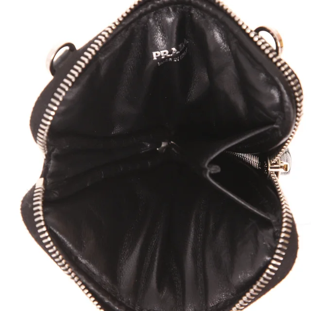 Prada Triangle Mini shoulder bag in Black Leather from Collector Square, photo 4 of 5