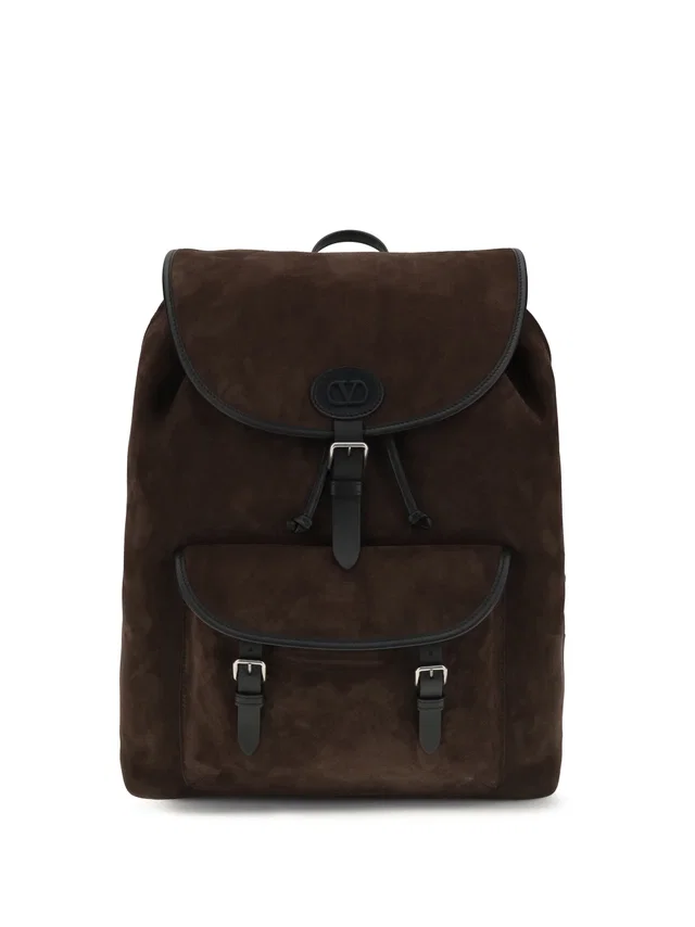 Valentino Garavani Antibes Backpack — Brown Calf Leather Bos Taurus Hand Bags in Brown Calfskin from HEWI