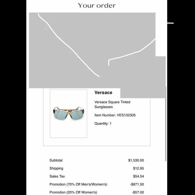 Versace Men's Square Sunglasses - Black/Silver in silver|black|gray from Depop, photo 8 of 8