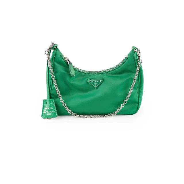 Prada Tessuto Re-Edition 2005 Nylon Hobo Green in Green Nylon from The Purse Affair
