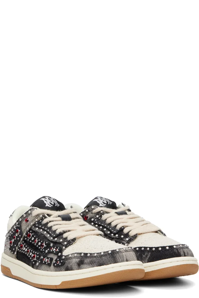 AMIRI Black Stud Skel Top Low Sneakers, photo 4 of 5 from SSENSE