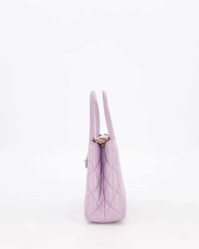 Chanel Lilac Small Mini Kelly Shopping Bag in Purple Calfskin from Sellier, photo 10 of 21