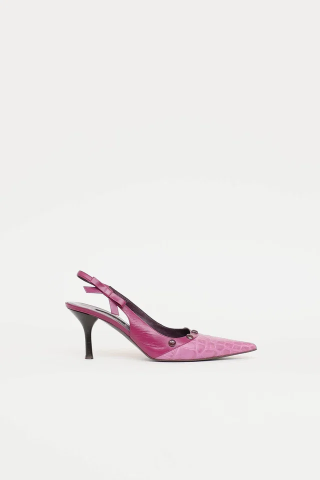 Escada Embossed Slingback Heel in Crocodile from VSP Consignment