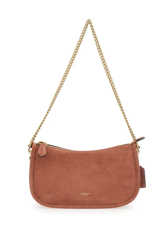 COACH 'Waverly' Brown Crossbody bag with embossed logo on the front in Suede for Women in Brown 100% Suede, photo 9 of 10 from Gaudenzi Boutique