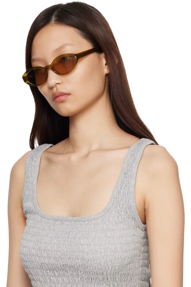 Saint Laurent Green SL 567 Sunglasses, photo 4 of 4 from SSENSE