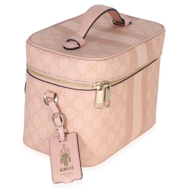 Gucci Light Pink GG Supreme Monogram Dollar Calfskin Medium Savoy Vanity Case in Pink Calfskin from myGemma, photo 2 of 2