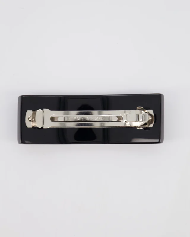 Chanel 16/S Black & White Hair Clip with Logo and Crystals in Black from Sellier, photo 5 of 13