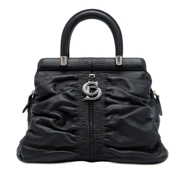 Black Dior Small Lambskin Karenina Frame Bag in Black Lambskin from Designer Revival