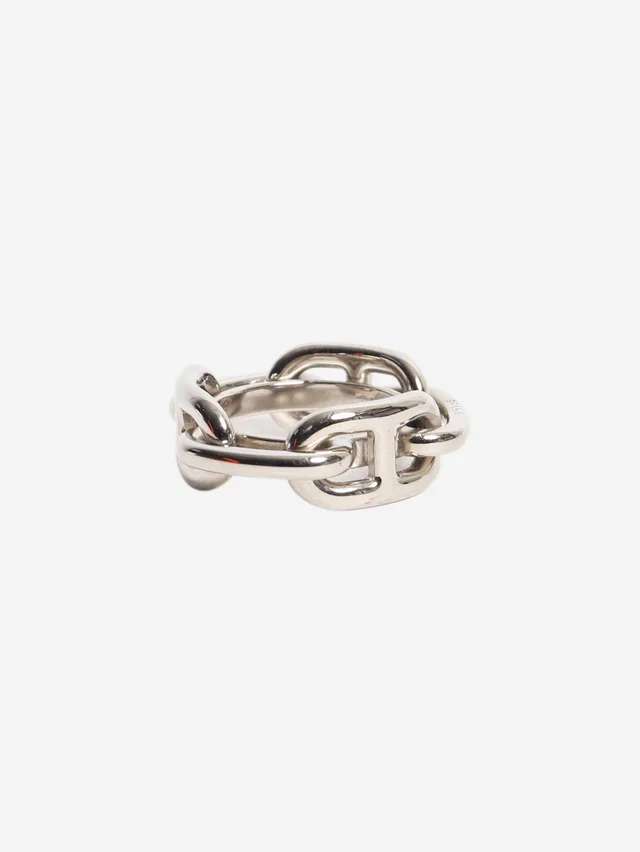 Hermès Silver Regate scarf 90 ring in Silver Velvet from Sign of the Times