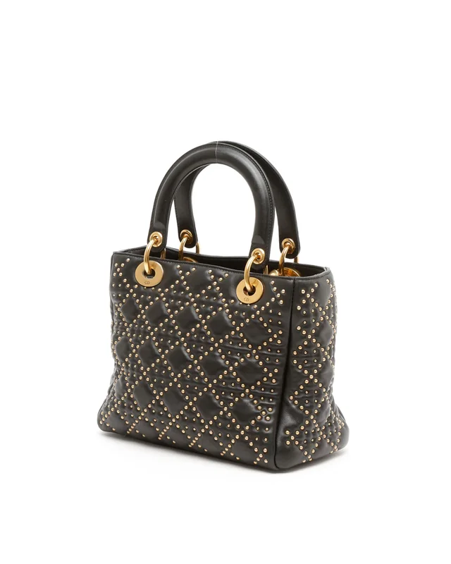 Cannage Studded Medium Lady Dior Bag in Suede from A Retro Tale, photo 3 of 7