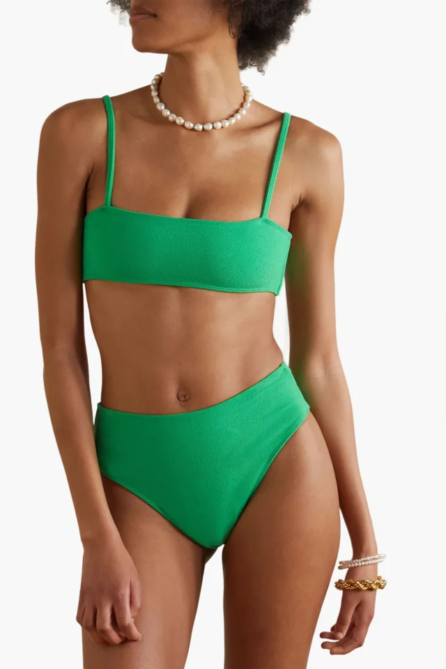 Faithfull Chania stretch-terry bikini briefs in Green, photo 2 of 4 from THE OUTNET