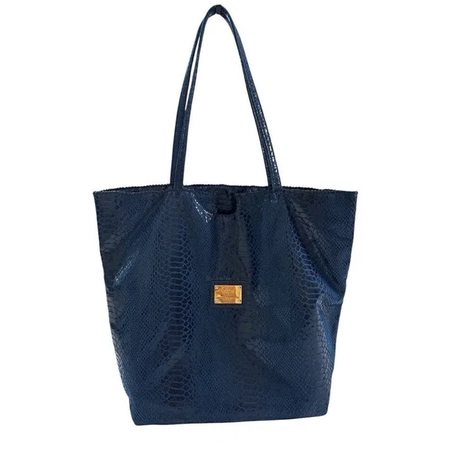 Anteprima Nueva Blue Snake Skin Print Shoulder Bag in white|blue Leather from Poshmark