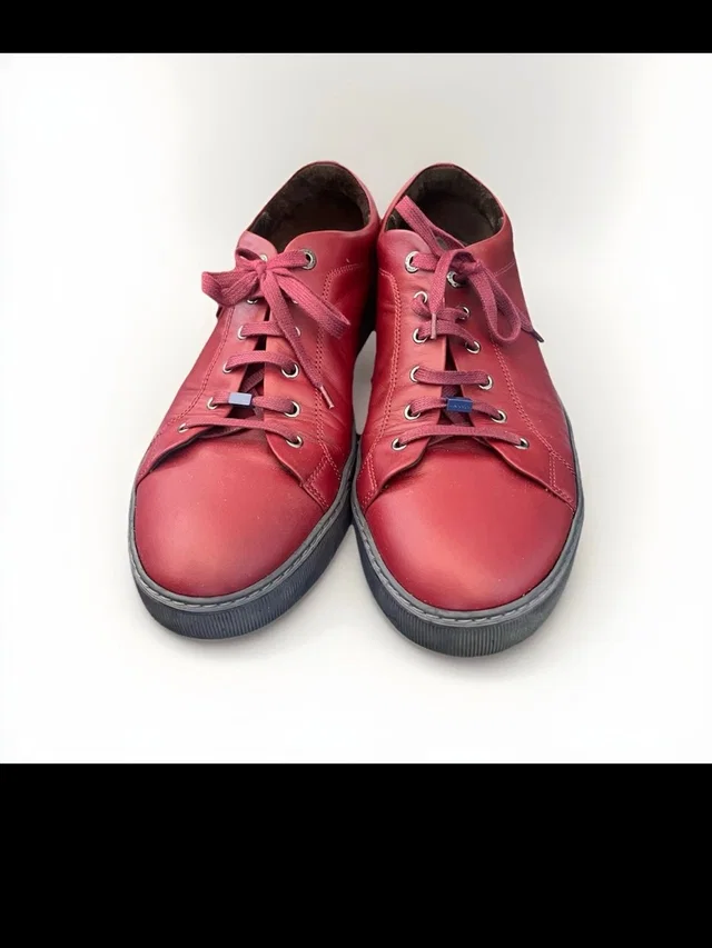 Lanvin Men's Casual Red Leather Sneakers in red Leather from Poshmark