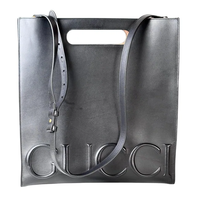 Gucci Black Leather Tote Bag in Black Leather from Luxury Promise