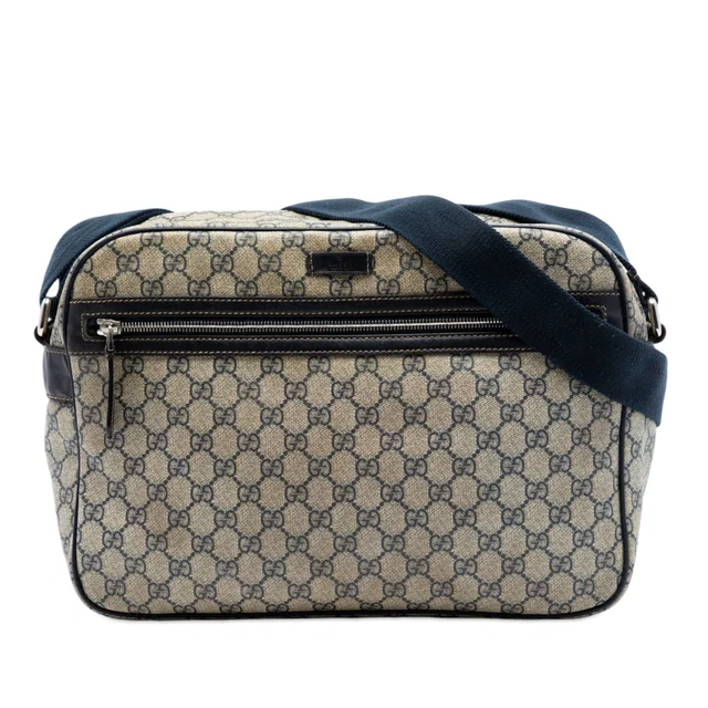Beige Gucci GG Supreme Crossbody in Beige Coated canvas from Designer Revival