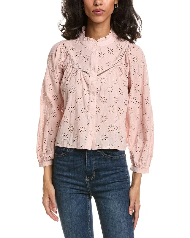 To My Lovers Eyelet Embroidered Top, image 1 of 1 from Gilt