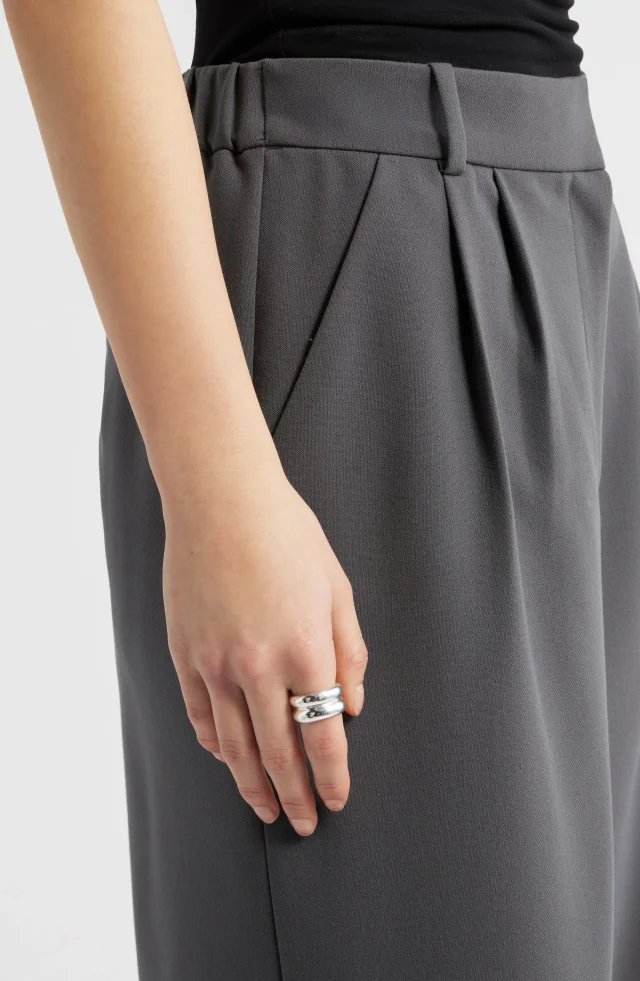 Open Edit Icon Twill High Waist Wide Leg Trousers in Grey, photo 6 of 8 from Nordstrom Rack