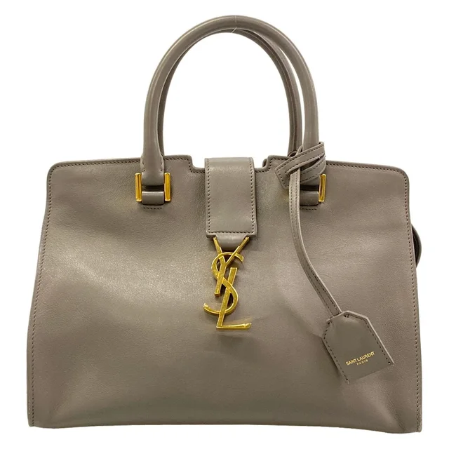 Saint Laurent Handbag Baby Cabas Gray Leather in Grey Leather from The Reluxe