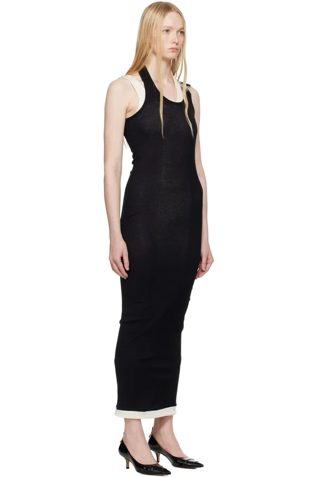 Jean Paul Gaultier Black 'The Draped Double' Maxi Dress, photo 2 of 4 from SSENSE