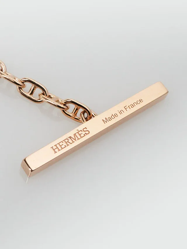 Hermès 18k Rose Gold and Ceramic Chaine d'Ancre Verso Bracelet in Pink Ceramic from Yoogis, photo 2 of 4