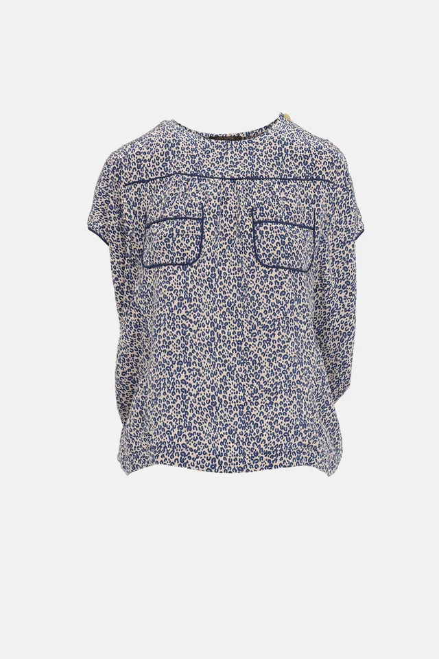 Louis Vuitton 2014 Printed Silk Top in Multicolor Silk from VSP Consignment