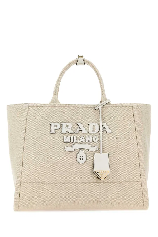 Prada Canvas Tote Bag — Beige in Beige Canvas from HEWI
