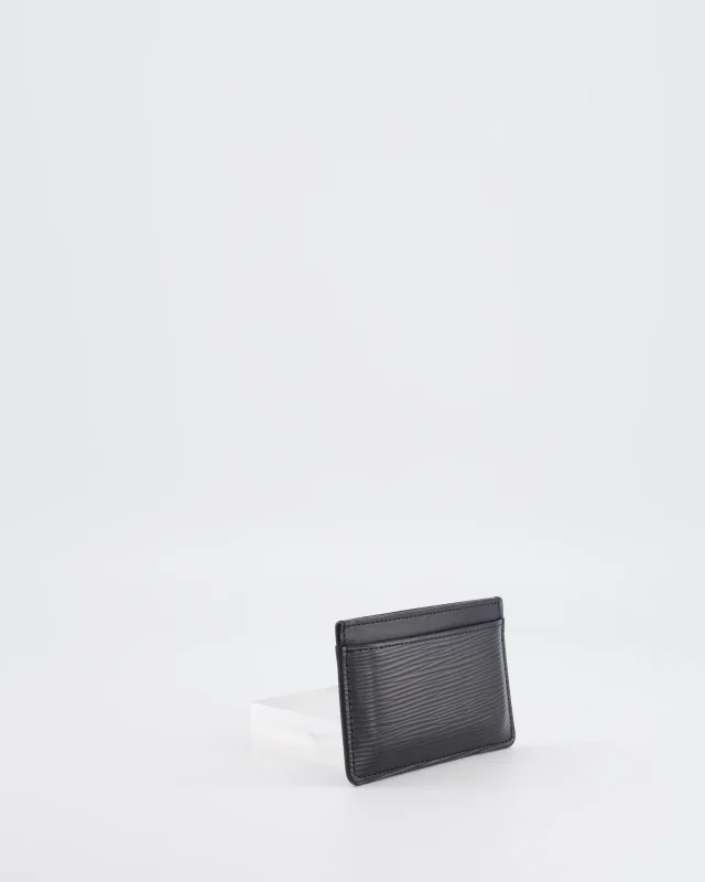 Epi Leather Cardholder with LV Logo Stamp Detail in Black Leather from Sellier, photo 5 of 10