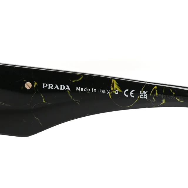 Prada Acetate Symbole Sunglasses SPR 14Z Black Marble in Black from FASHIONPHILE, photo 5 of 7