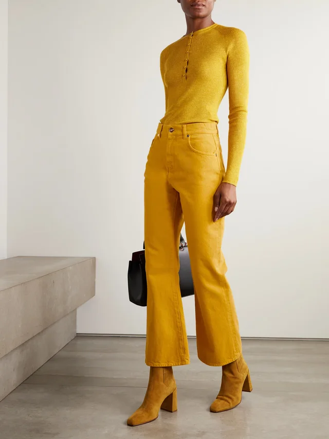 GABRIELA HEARST Ezra high-rise bootcut recycled jeans in Yellow, photo 2 of 2 from NET-A-PORTER (Canada)