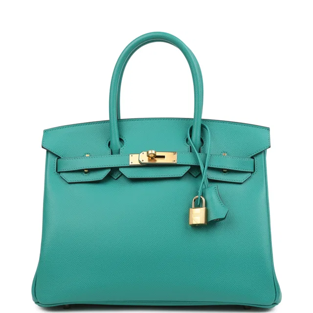 Hermès Birkin 30 Vert Verone Epsom Gold Hardware in Green Epsom leather from Madison Avenue Couture