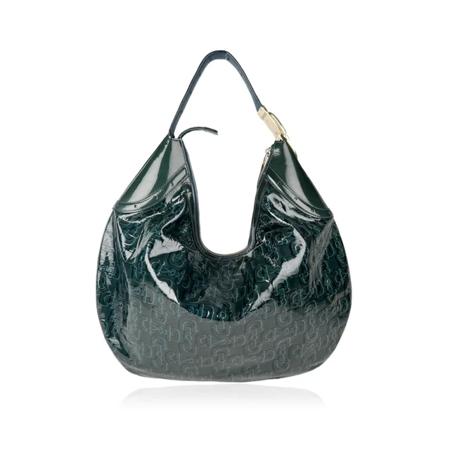 Gucci Horsebit Patent Blue Hobo Bag in Blue Patent Leather from Designer Archives