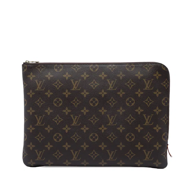 Brown Louis Vuitton Monogram Etui Voyage GM Clutch Bag in Brown Coated canvas from Designer Revival