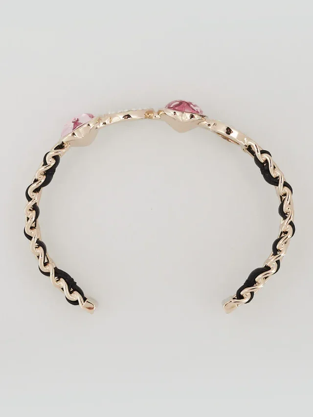 Chanel Goldtone Metal Chain Coco Crush Cuff Bracelet Size M from Yoogis, photo 4 of 7