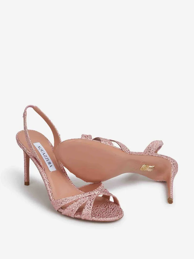 Aquazzura woven-texture crossover-strap pumps, photo 3 of 5 from SENSER