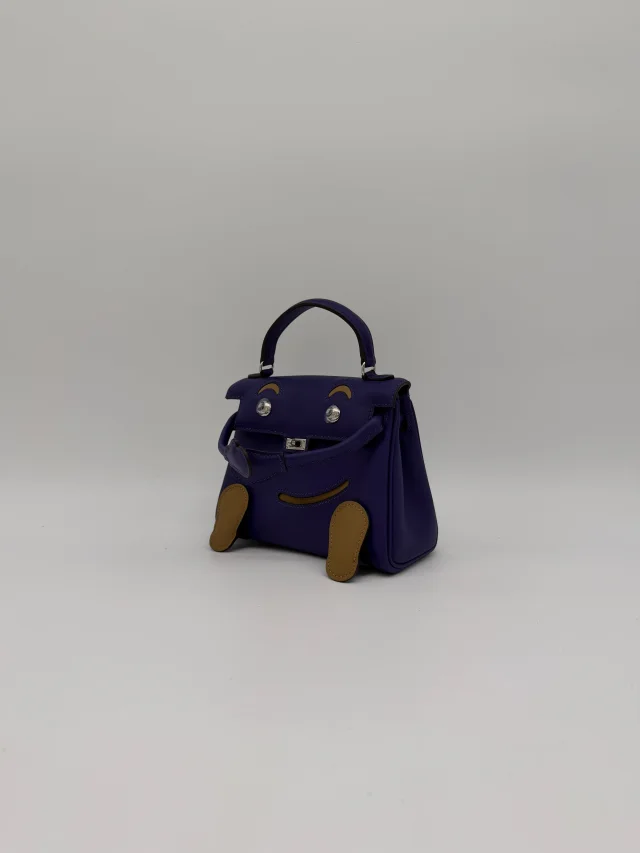 Hermès Kelly Doll Purple/ Dune Swift Palladium Hardware in Purple Swift leather from Luxury Promise, photo 7 of 11